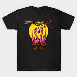 Flamingo Bird Couple T-Shirt